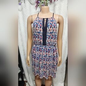 I.N. San Francisco Blue Pink Pleated Sundress
